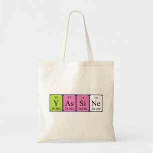 Yassine periodic table name tote bag