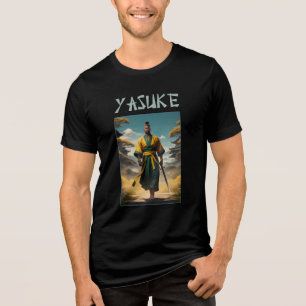 Yasuke Martial Arts Black Samurai Art Tri-Blend Shirt