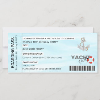 YATCH Party BOAT PARTY BOARDING PASS