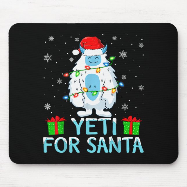 Yati For Santa Xmas Lights Yeti Christmas  Mouse Pad (Front)
