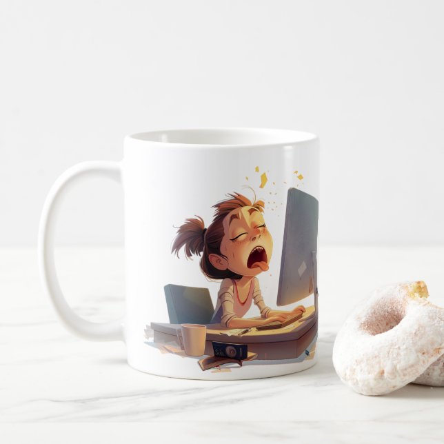Yawn for coffee! For Her Coffee Mug (With Donut)