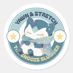 Yawn Stretch The Snooze Slummer Funny Classic Round Sticker