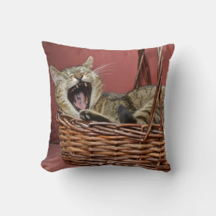 Yawning Cat Pillow