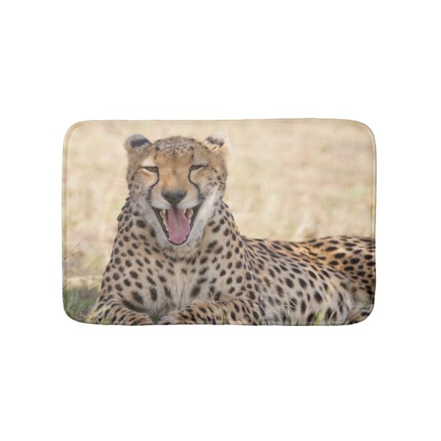Yawning Cheetah Bath Mat (Front)
