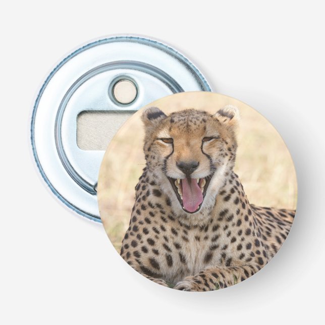 Yawning Cheetah Bottle Opener (Front)