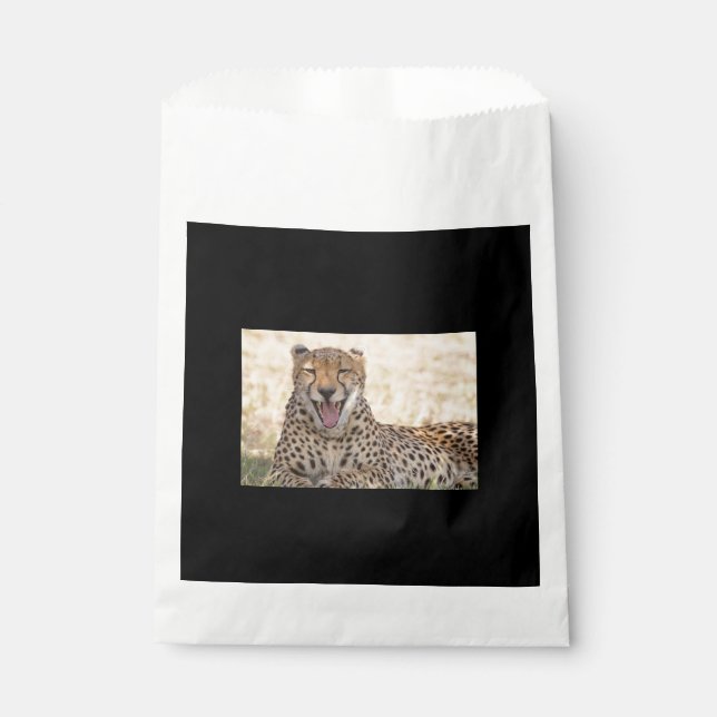 Yawning Cheetah Favour Bag (Front)