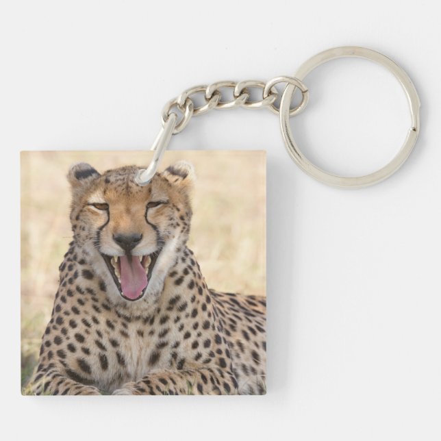Yawning Cheetah Key Ring (Back)