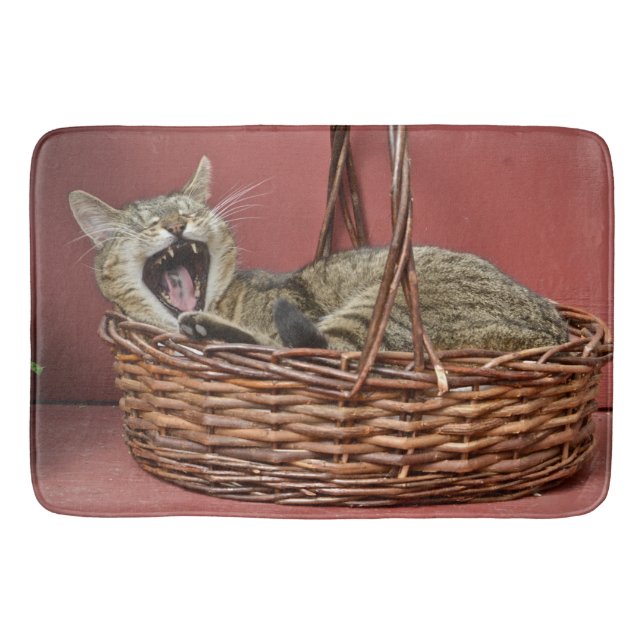 Yawning Kitty Bath Mat (Front)
