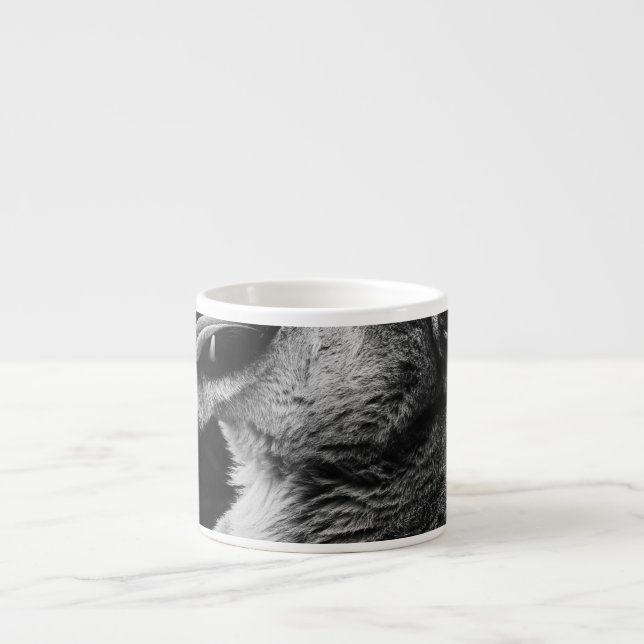 yawning lion espresso cup (Front)