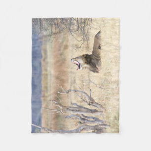 Yawning lion fleece blanket