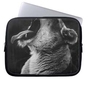 yawning lion laptop sleeve