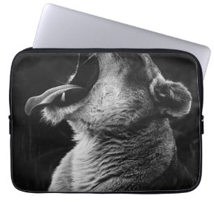 yawning lion laptop sleeve