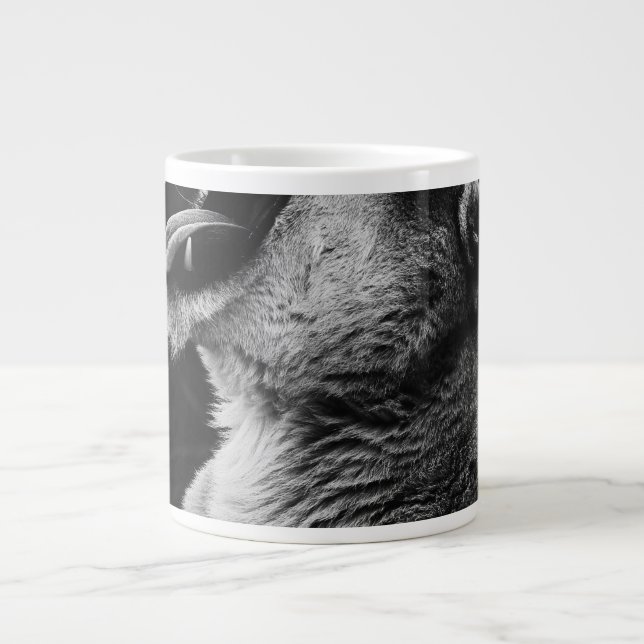 yawning lion large coffee mug (Front)