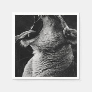yawning lion napkin