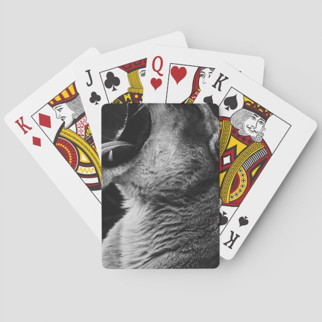 yawning lion playing cards (Back)