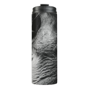 yawning lion thermal tumbler