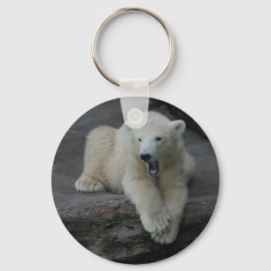 Yawning Polar bear cub Key Ring