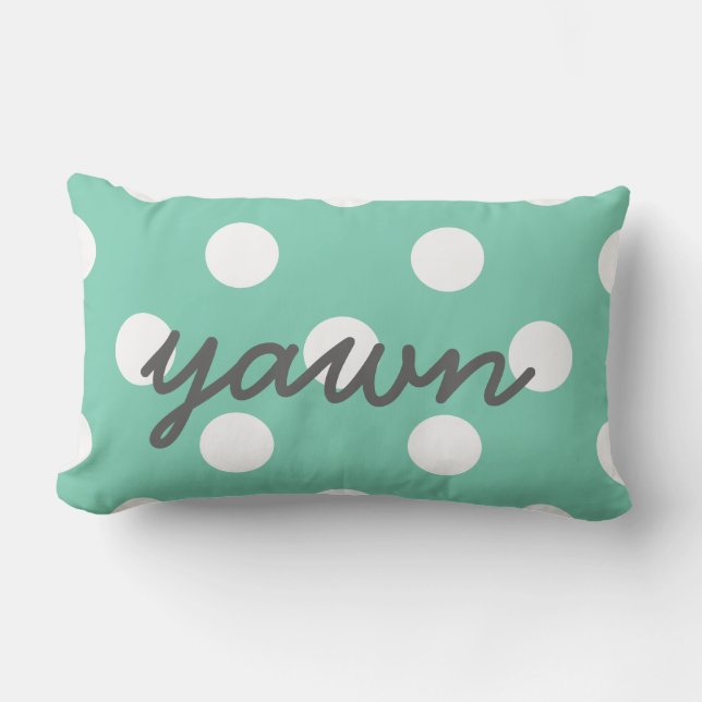 Yawning Polka Dots Any Colour Lumbar Cushion (Front)