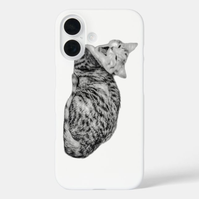 Yawning Tabby Cat Monochrome Case (Back)