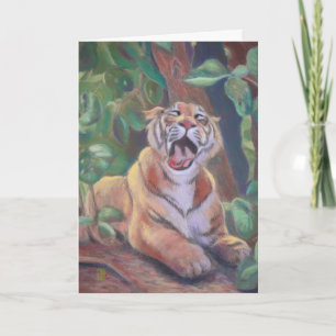 Yawning Tiger Happy Birthday Card