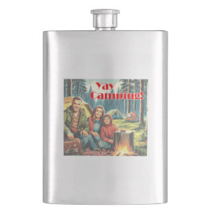 Yay Camping In The Rain Hip Flask