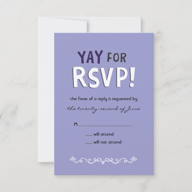 YAY for RSVP! Response Card (Front)