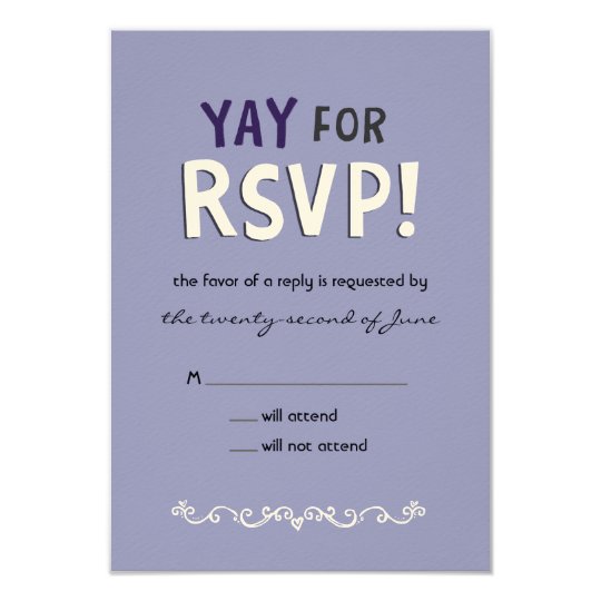 YAY for RSVP! Response Card