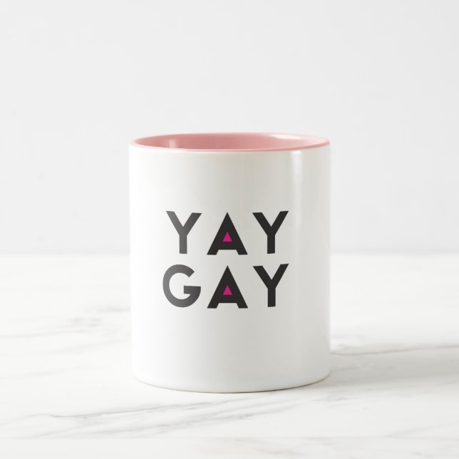 YAY GAY mug! Two-Tone Coffee Mug (Center)