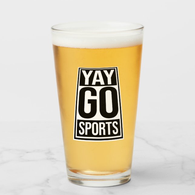Yay Go Sports Sarcastic Funny Anti Sports Humor Glass (Front Filled)