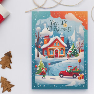 Yay It’s Christmas Santa Winter Holiday Card 