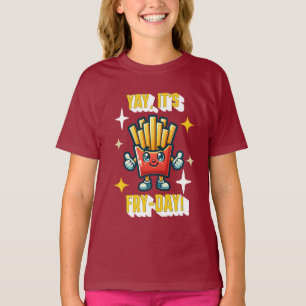Yay, it's Fry-Day! Funny Kawaii French Fries T-Shirt