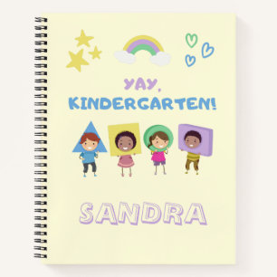 Yay Kindergarten! Cute kids gender neutral Notebook