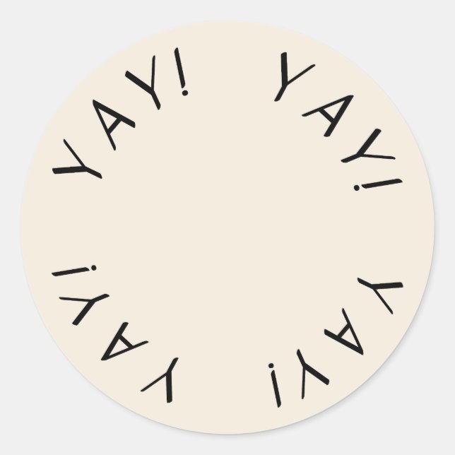 YAY! Minimal Simple Design Thank You Sticker (Front)
