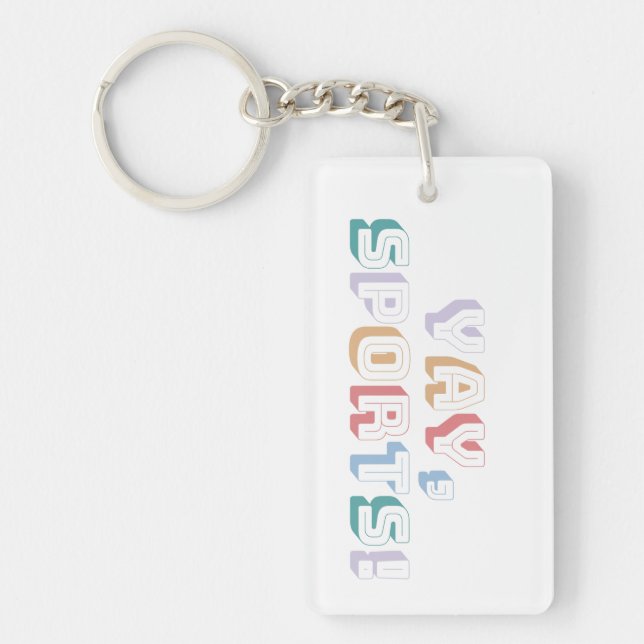 YAY, SPORTS!  KEY RING (Front)