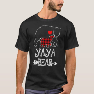 Yaya Bear Buffalo Plaid Christmas Family Pajama T-Shirt