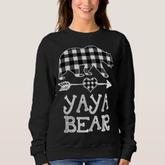 Yaya Bear Christmas Pajama Black And White Buffalo Sweatshirt