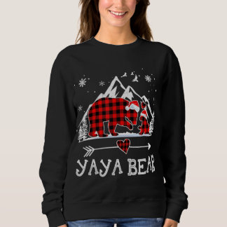 Yaya Bear Christmas Pajama Red Plaid Buffalo Famil Sweatshirt