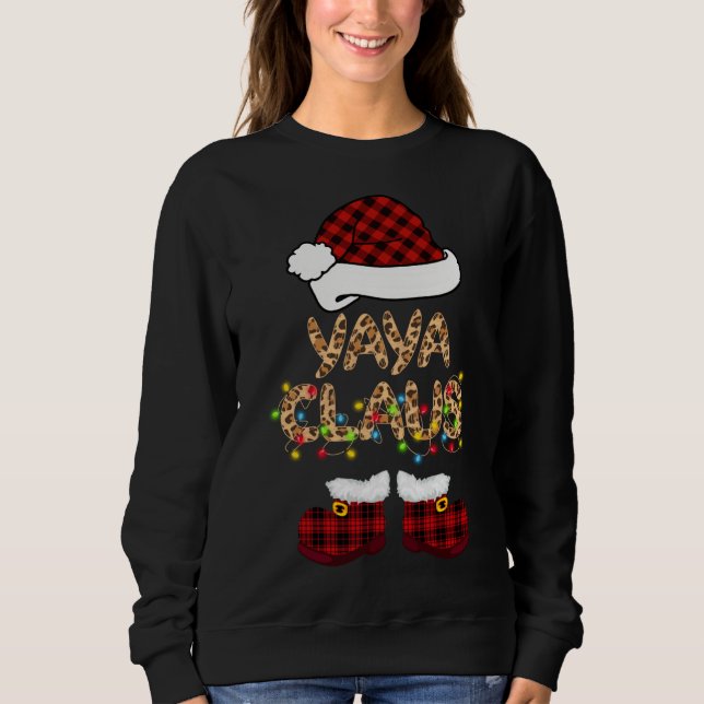 Yaya Claus Santa Hat Christmas Matching Family Paj Sweatshirt (Front)