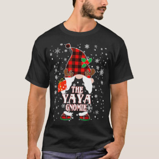 Yaya Gnome Buffalo Plaid Matching Family Christmas T-Shirt