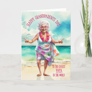 Yaya Greek Grandma Funny Grandparents Day Holiday Card
