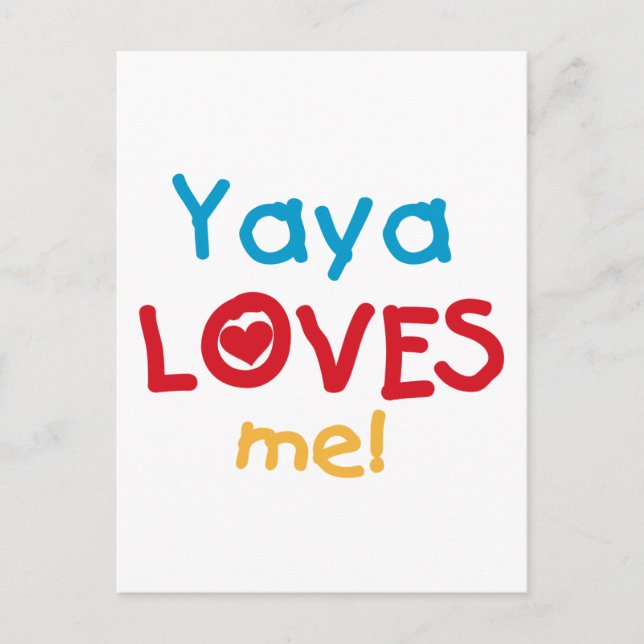 Yaya Loves Me tshirts and Gifts Postcard (Front)