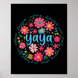 Yaya Mothers Day For Grandma Wildflower Floral Wom Poster