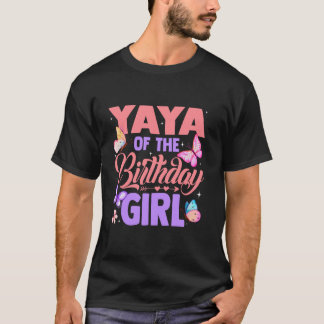 Yaya Of The Birthday Girl Butterfly Party Matching T-Shirt