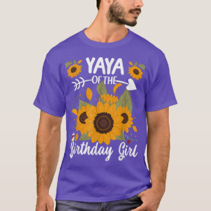Yaya Of The Birthday Girl Sunflower Party Family M T-Shirt