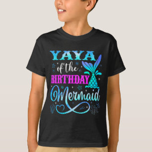 Yaya Of The Birthday Mermaid Family Matching Party T-Shirt