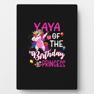 Yaya Of The Birthday Princess Unicorn Girl T-Shirt Plaque