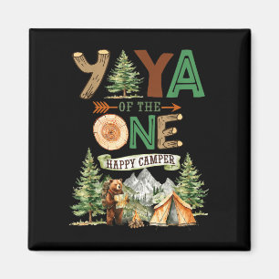 Yaya of the one happy camper 1st birthday camping magnet