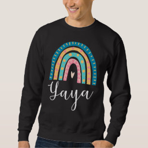 Yaya Rainbow For Grandma Family Matching Birthday Sweatshirt