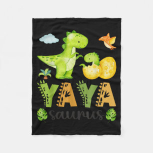 Yaya Saurus T-Rex Dinosaur Matching Mothers Day Fleece Blanket