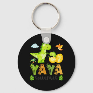 Yaya Saurus T-Rex Dinosaur Matching Mothers Day Key Ring